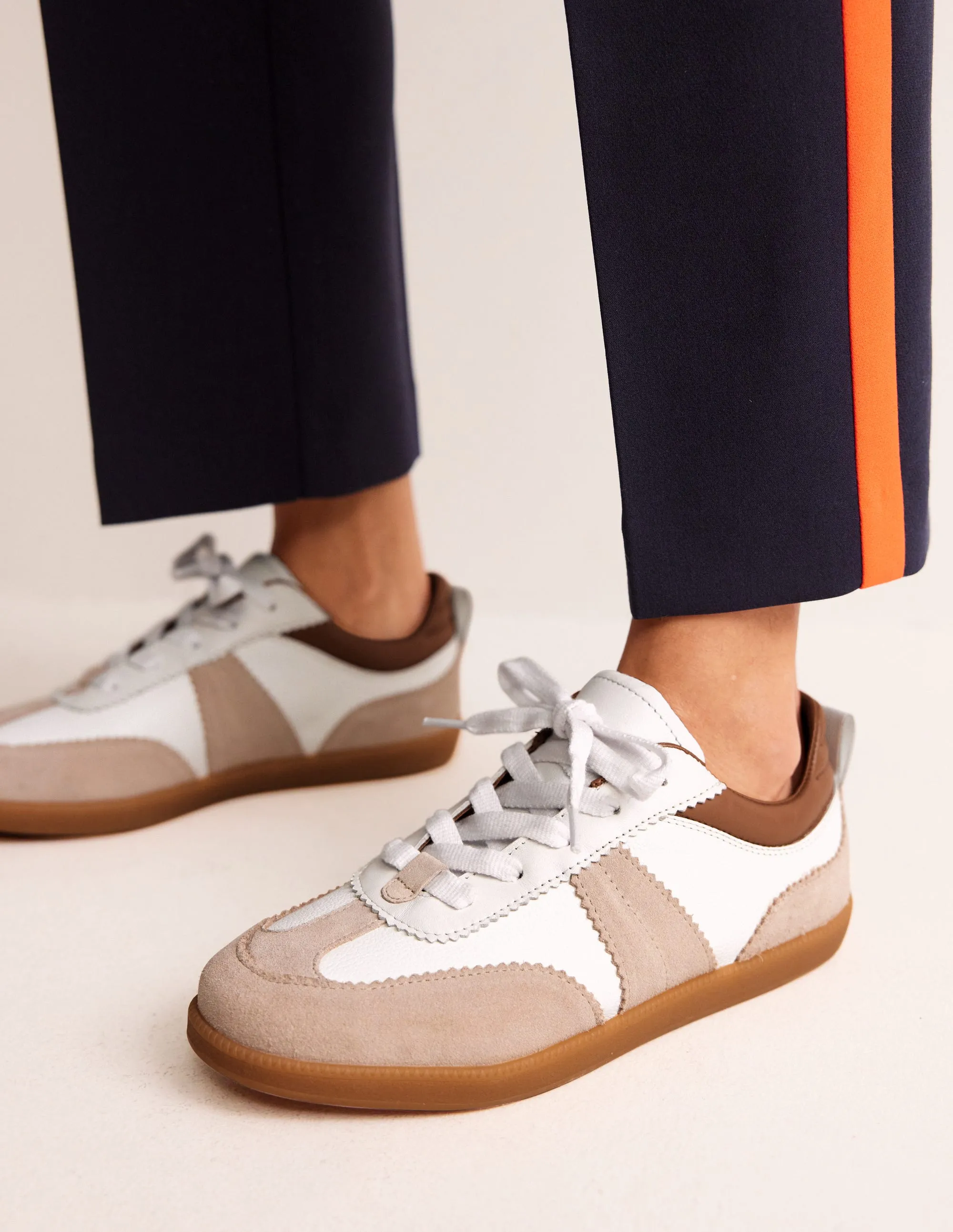 Erin Retro Tennis Trainers-White Mix cloud support