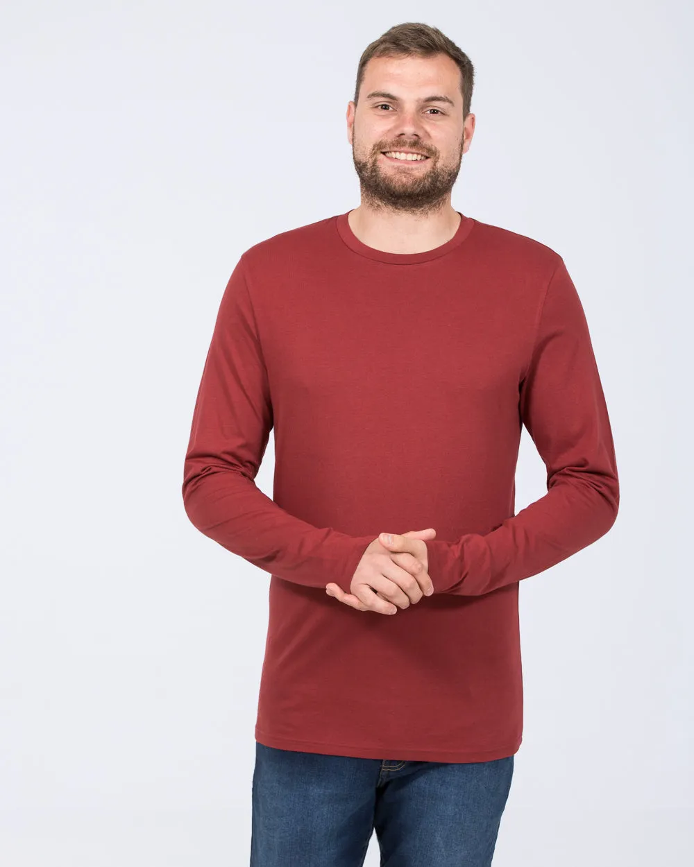 Essentalls Long Sleeve Tall T-Shirt (burgundy) core fit