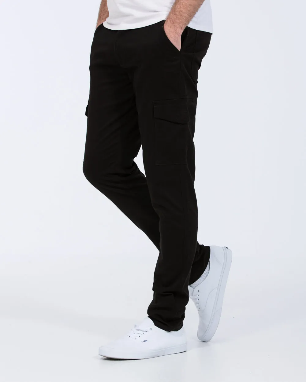 Essentalls Ray Tall Slim Fit Cargo Trousers (black) neutral tones