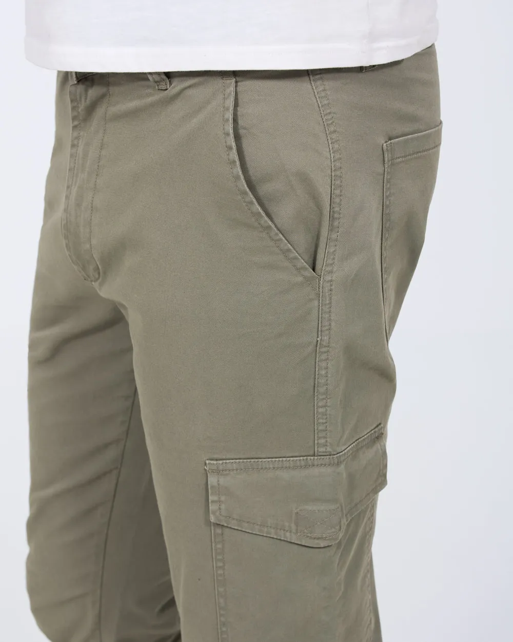 Essentalls Ray Tall Slim Fit Cargo Trousers (sage) multi-functional