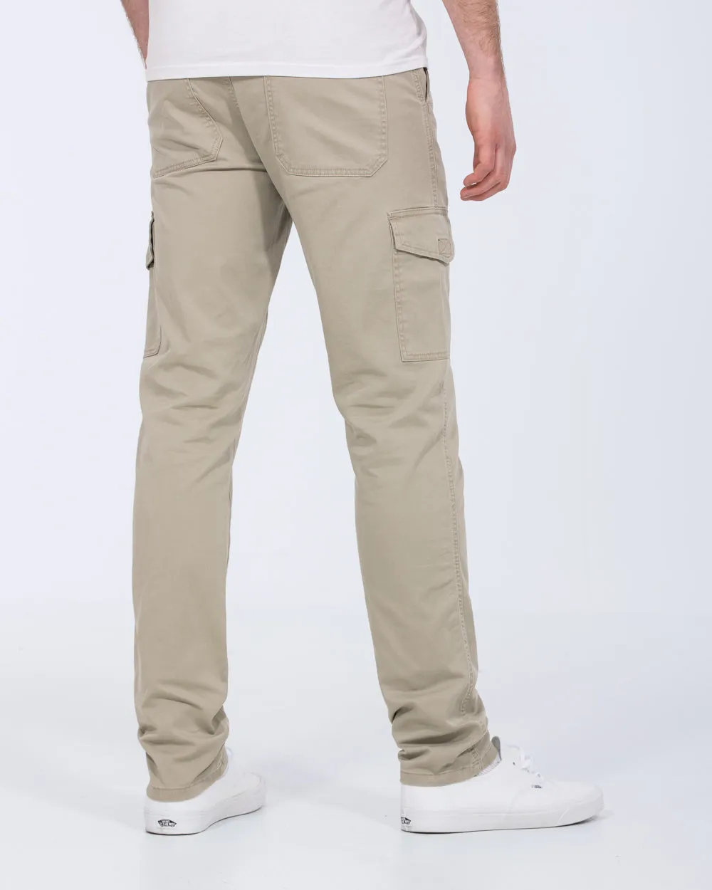 Essentalls Ray Tall Slim Fit Cargo Trousers (stone) adjustable strap