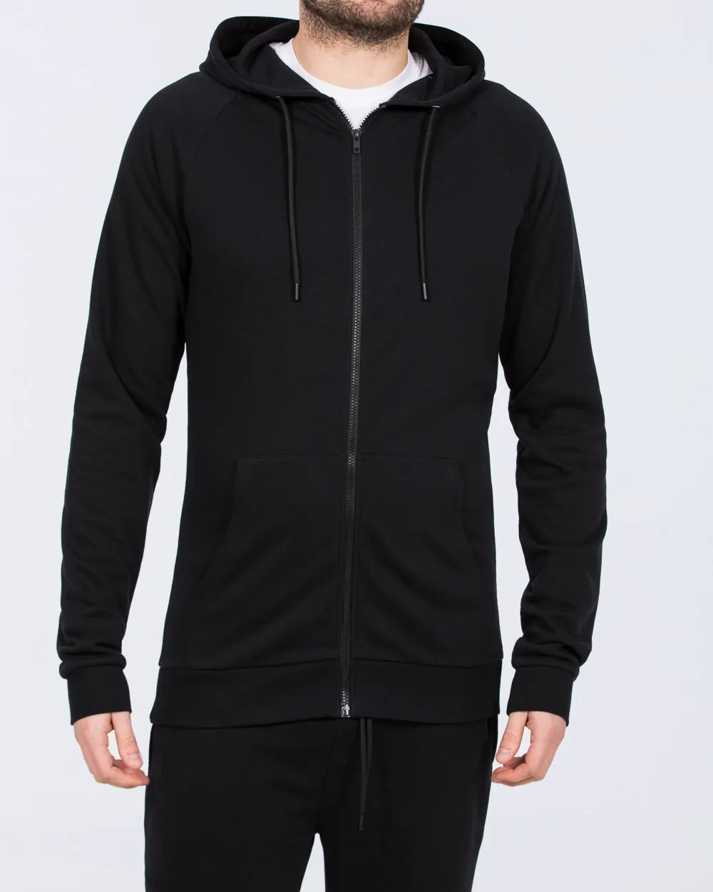 Essentalls Tall Zip Up Hoodie (black) youth vibe