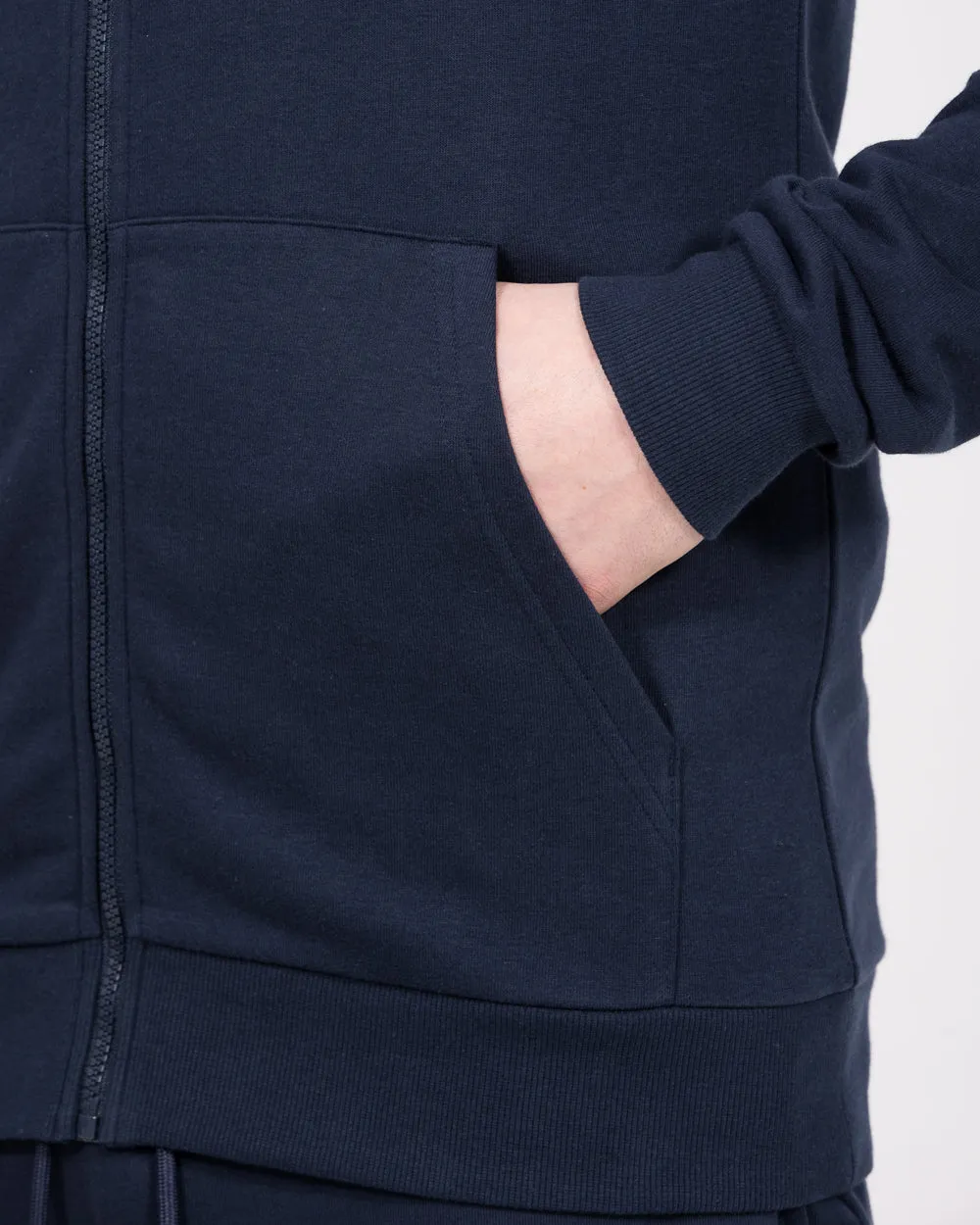Essentalls Tall Zip Up Hoodie (navy) weather soft