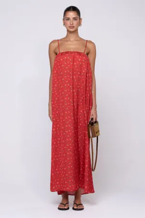 Faye Dress in Cayenne feminine softness