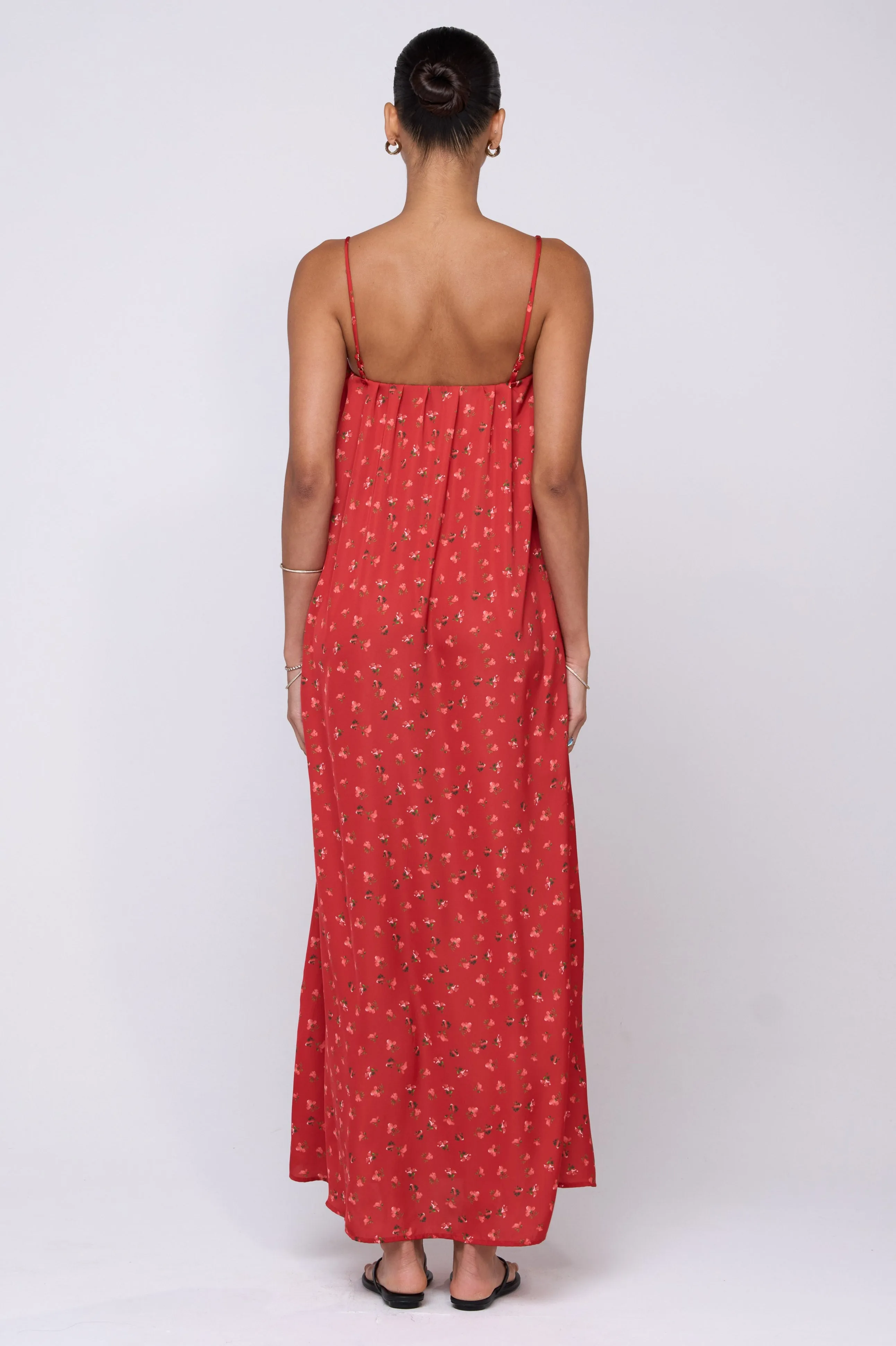 Faye Dress in Cayenne light layering