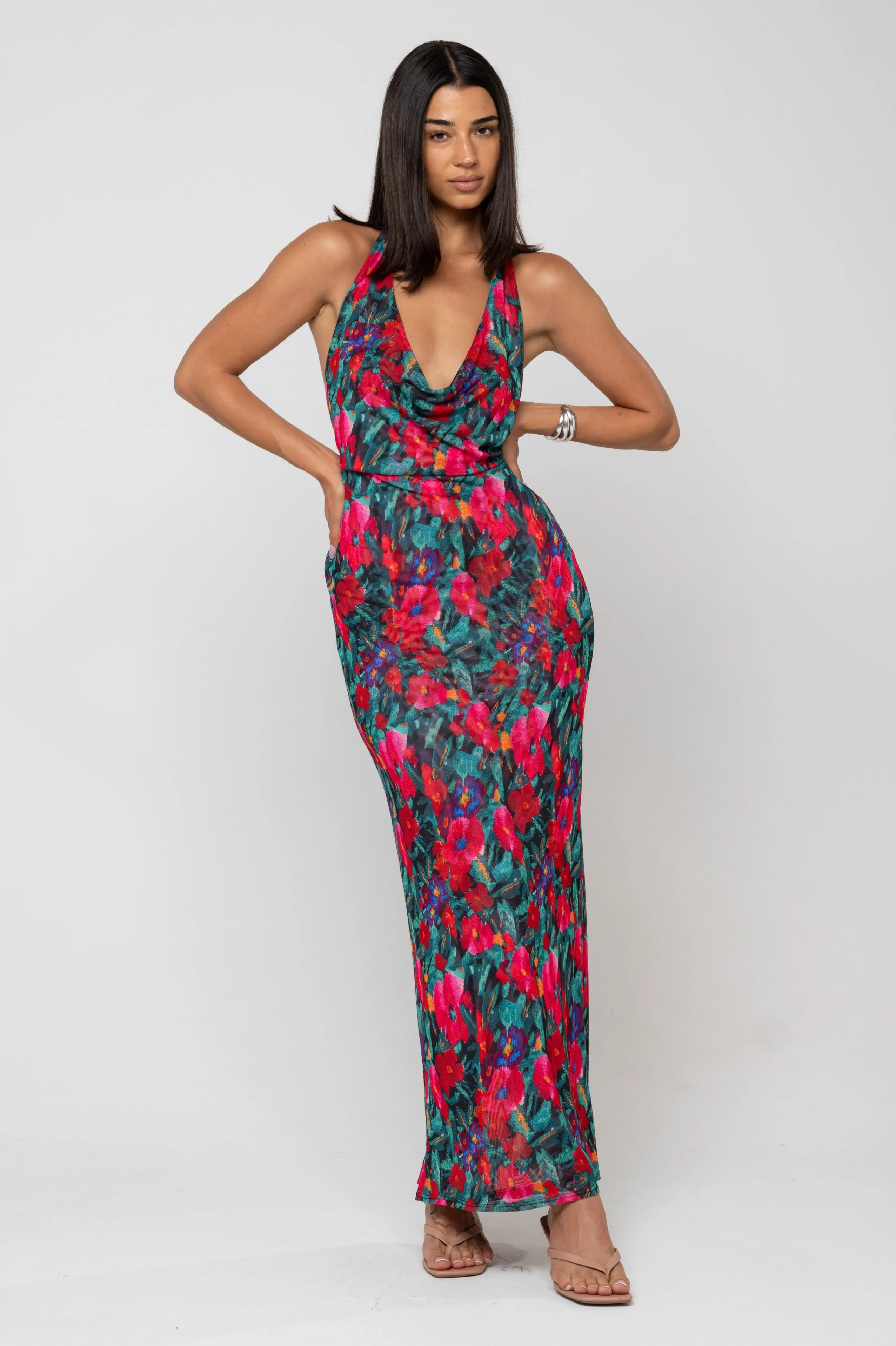Fiona Dress in Resort garden party