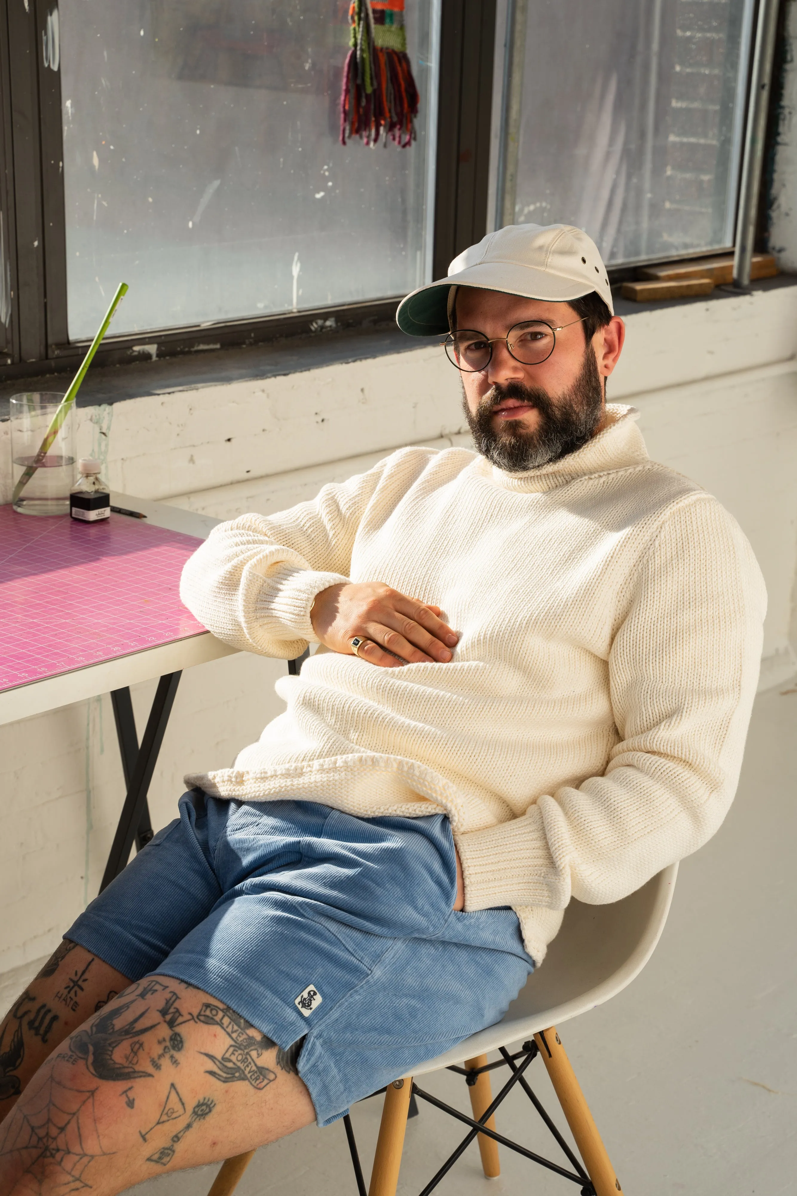 Fisherman's Sweater in Egret soft feel