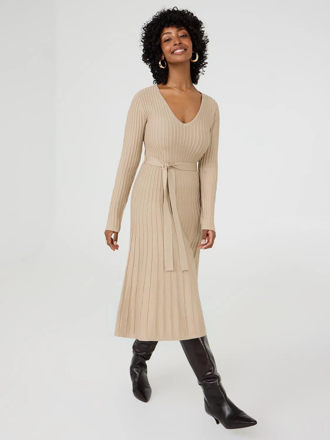 Fit & Flare Sweater Dress comfort feel