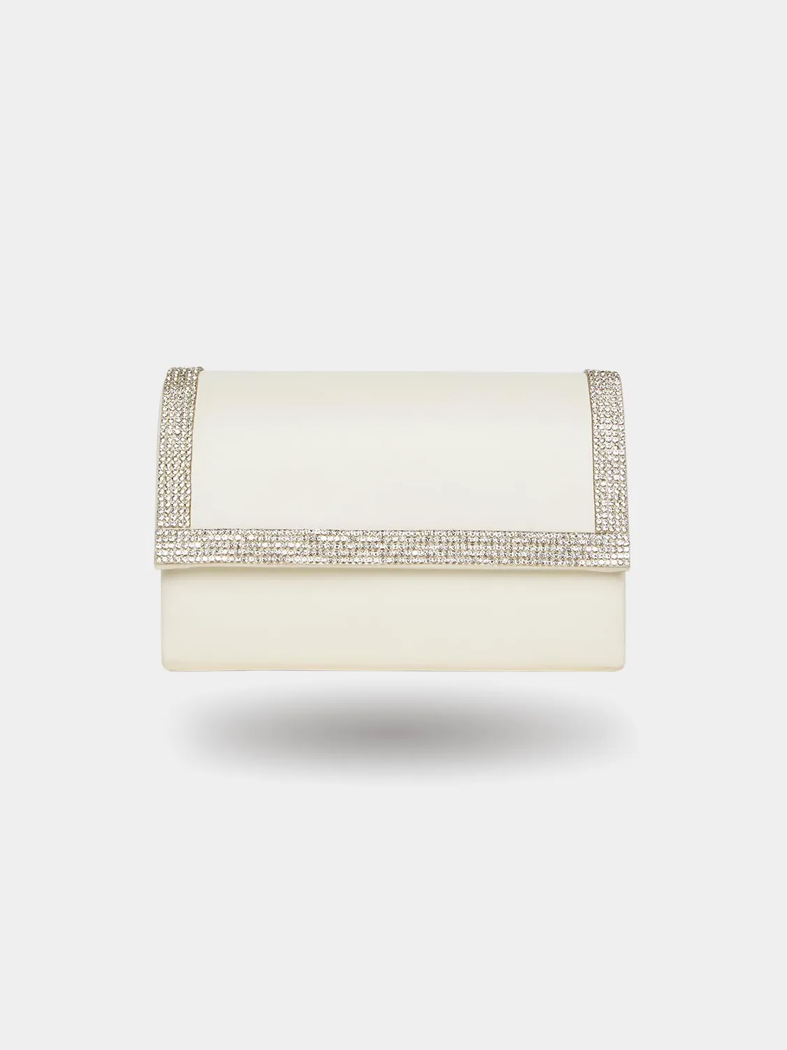 Flapover Clutch With Rhinestones vintage detail
