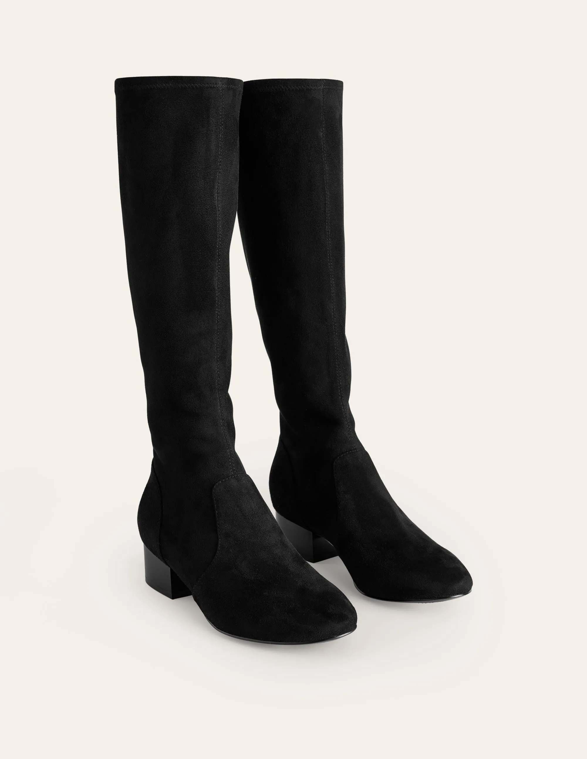 Flat Stretch Knee Boots-Black cool comfort