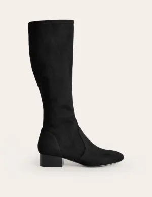 Flat Stretch Knee Boots-Black pressure relief