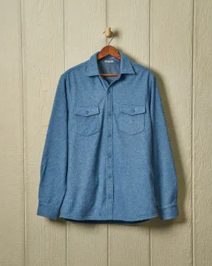 Fleece Overshirt in Ice Blue Signature Form
