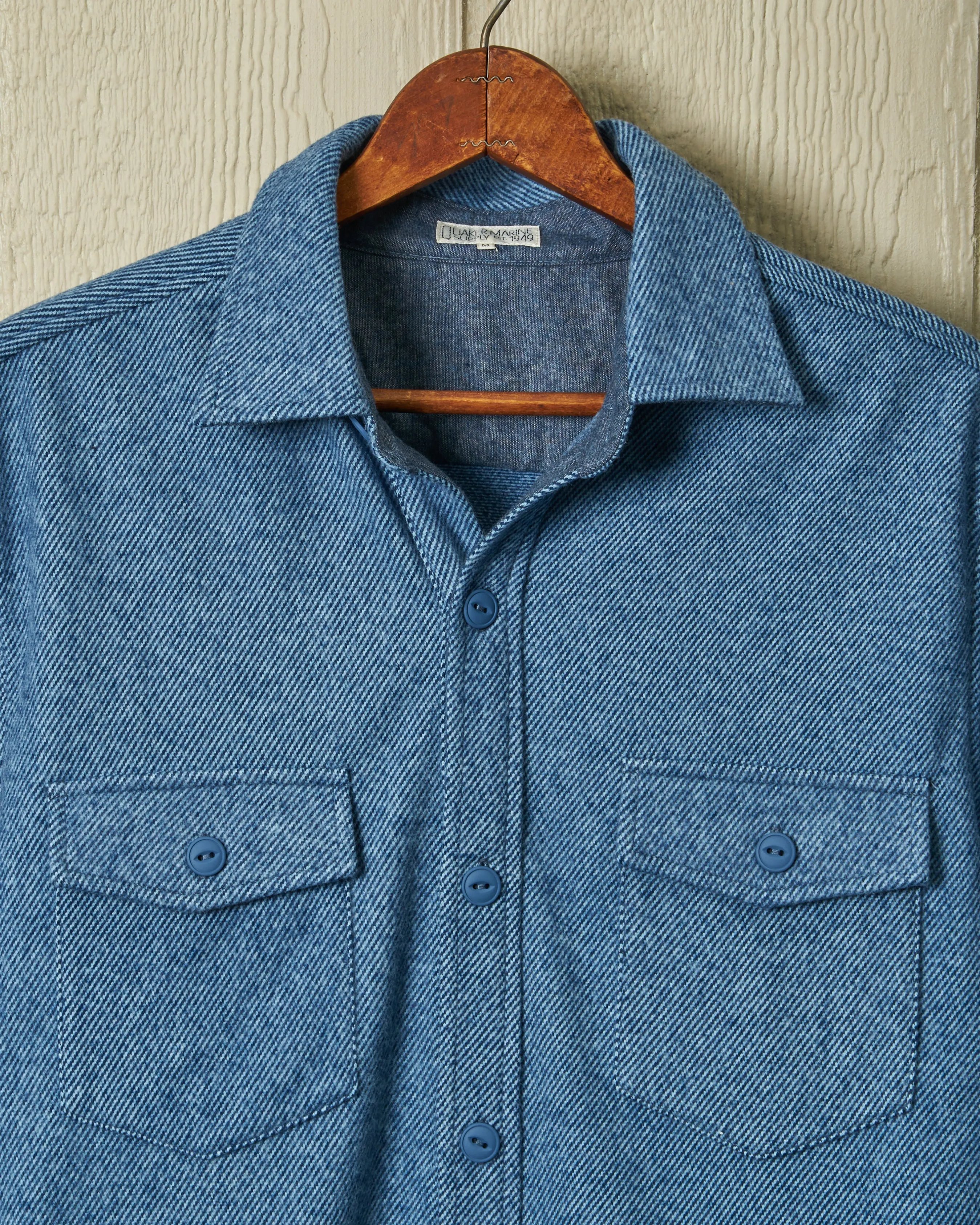 Fleece Overshirt in Ice Blue Signature Cut