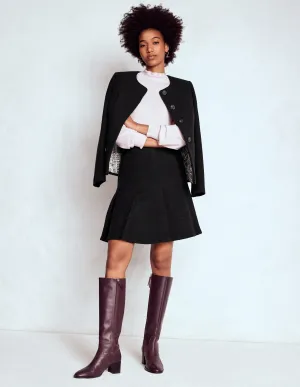 Flippy Textured Skirt-Black light design