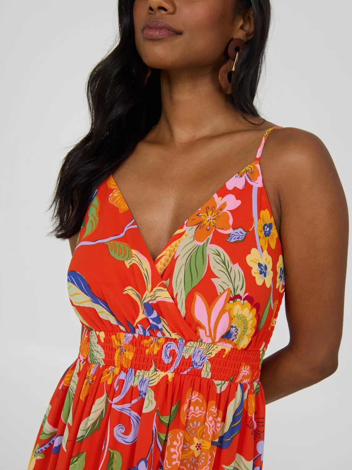 Floral Chiffon Maxi Dress simple chic