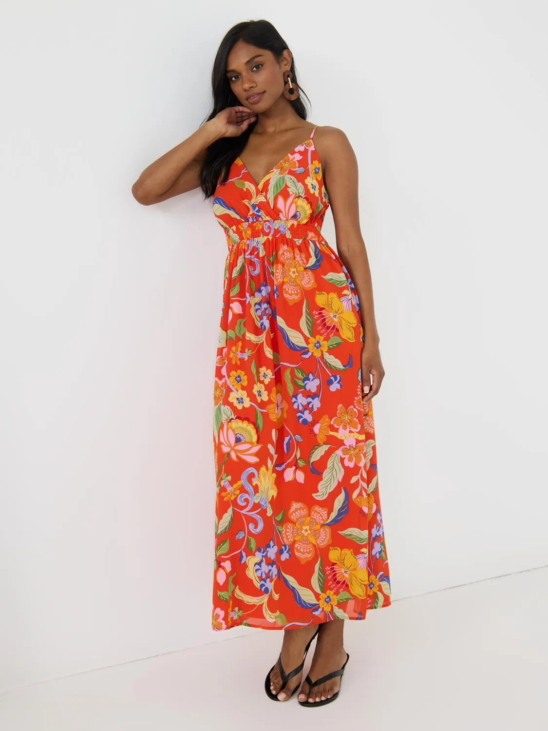 Floral Chiffon Maxi Dress summer fresh