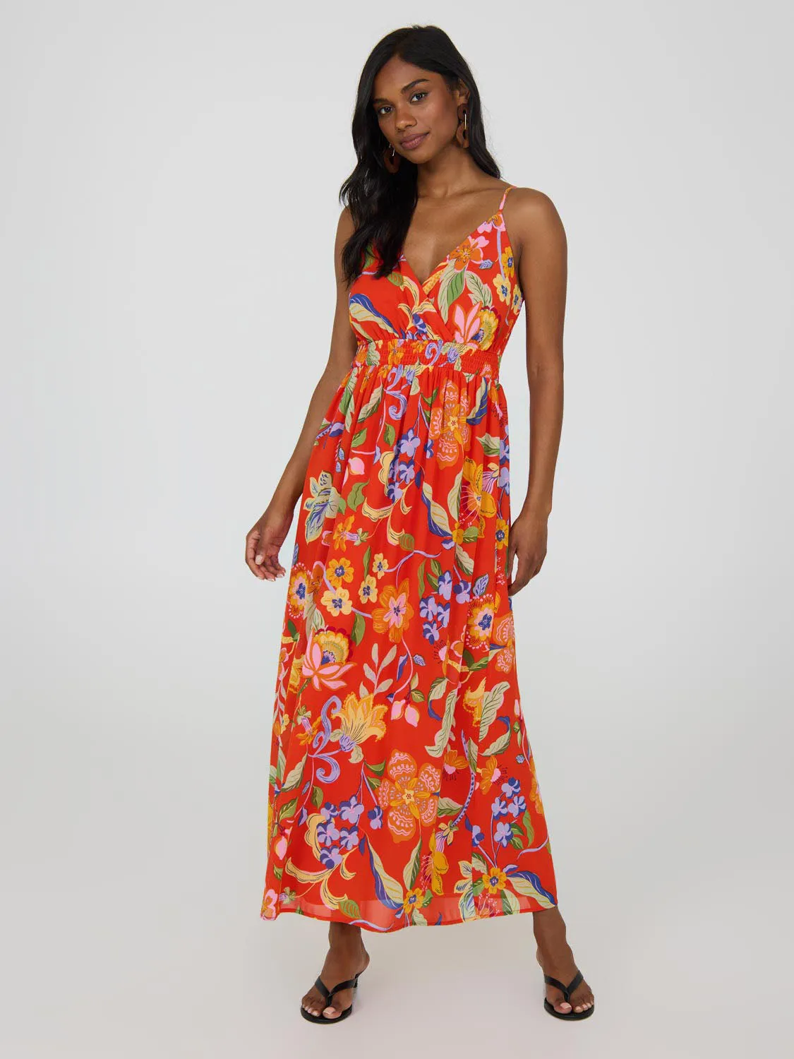 Floral Chiffon Maxi Dress travel buddy