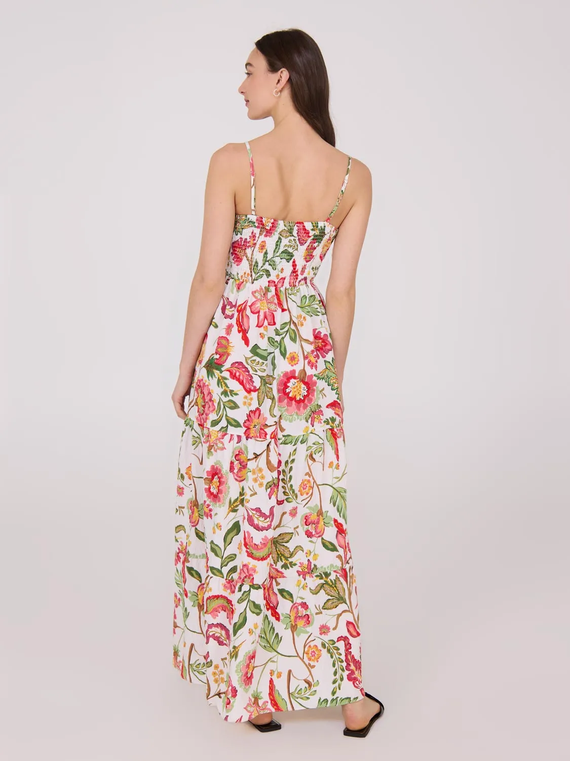 Floral Crinkle Satin Maxi Dress sweet vibe