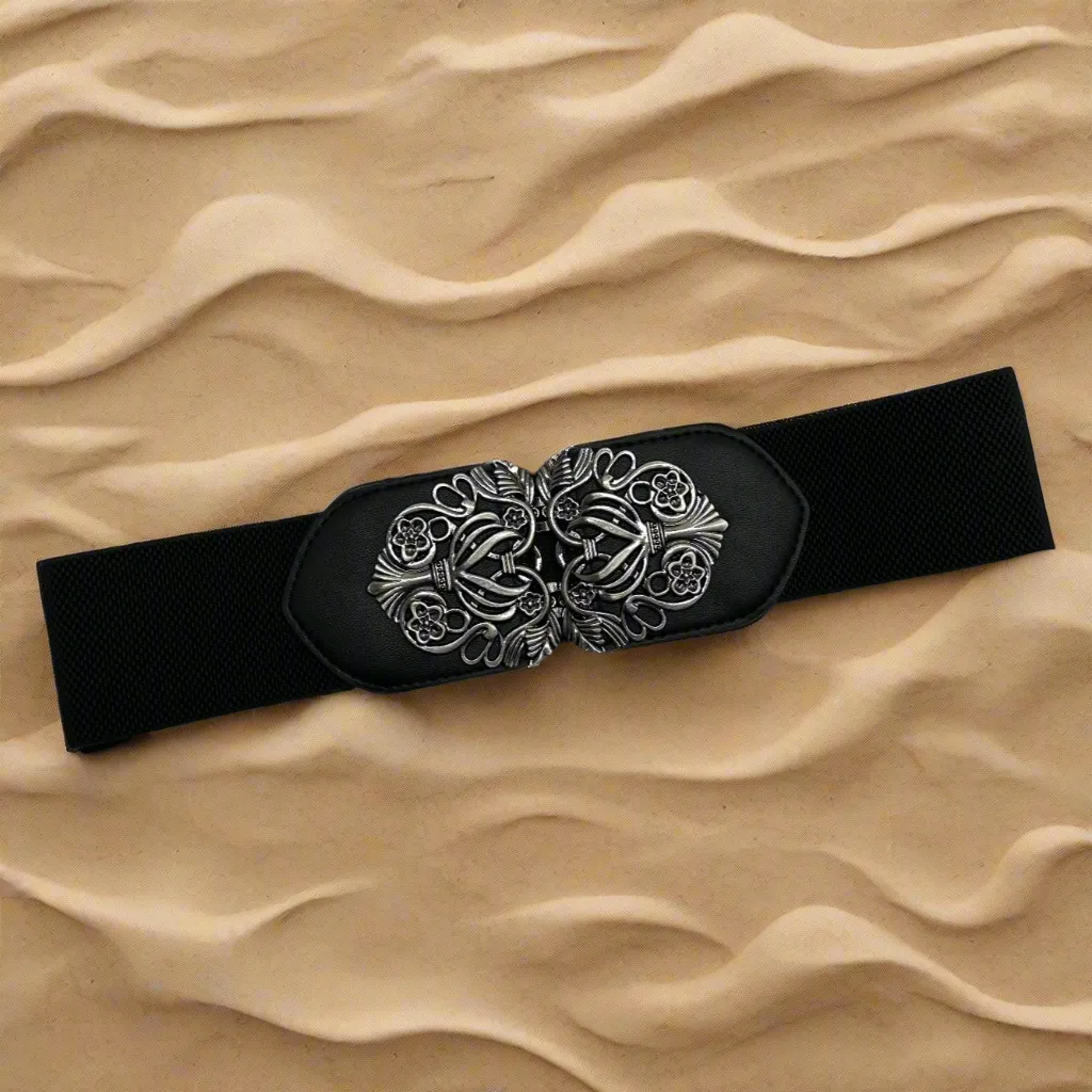Floral Filigree Stretch Belt detail driven