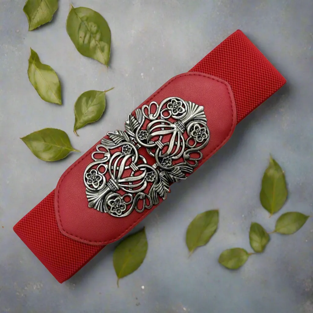 Floral Filigree Stretch Belt hide trick