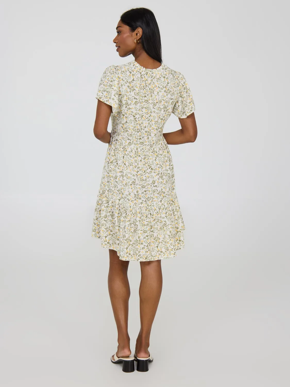 Floral Flutter Sleeve Mini Dress simple style