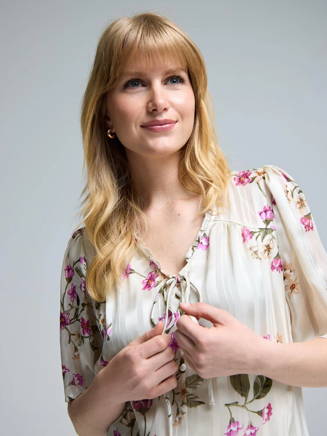 Floral Flutter Sleeve Top Culture Code