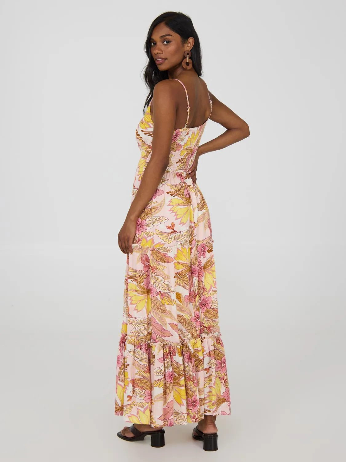 Floral Maxi Dress With Ruffles casual style