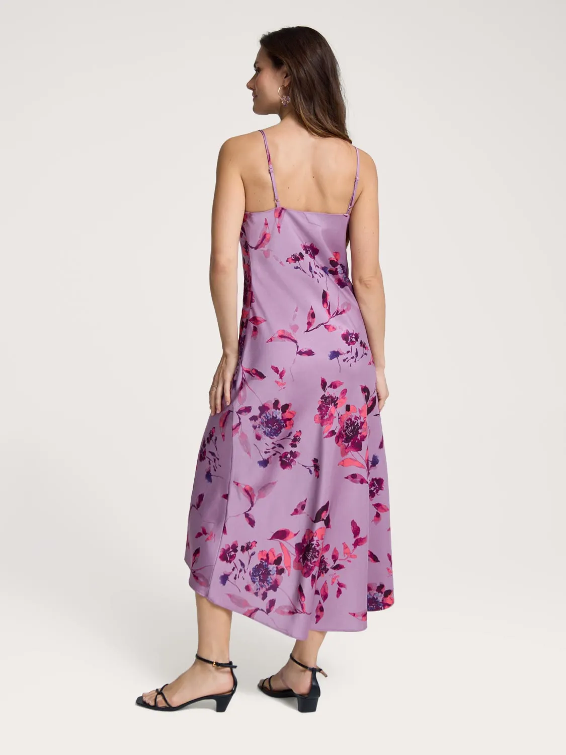 Floral Midi Satin Slip Dress trendy choice