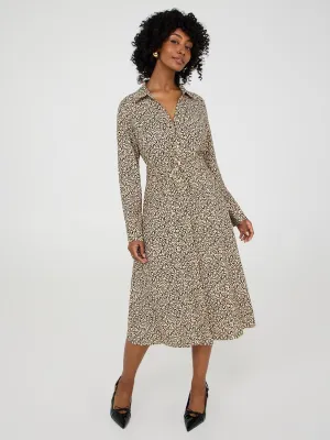 Floral Print Flowy Shirt Dress casual fun
