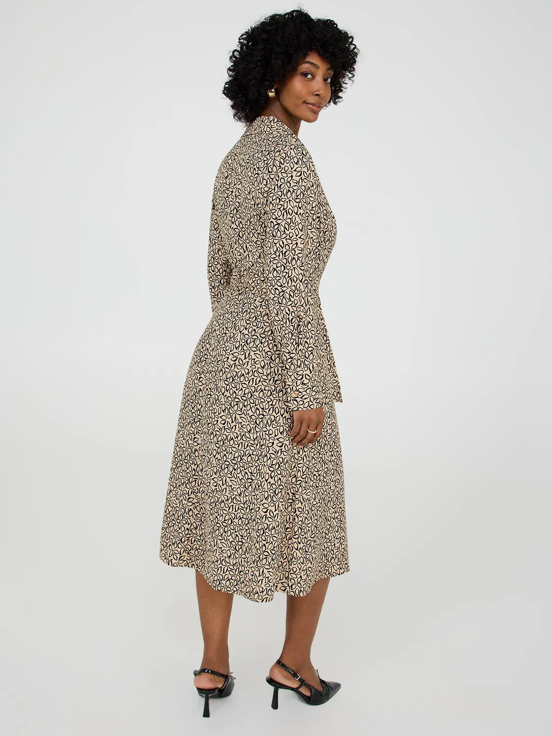 Floral Print Flowy Shirt Dress quick dry