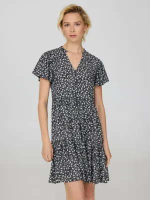 Floral Print Flutter Sleeve Mini Dress family event