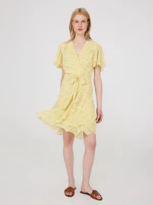 Floral Print Flutter Sleeve Wrap Dress travel buddy