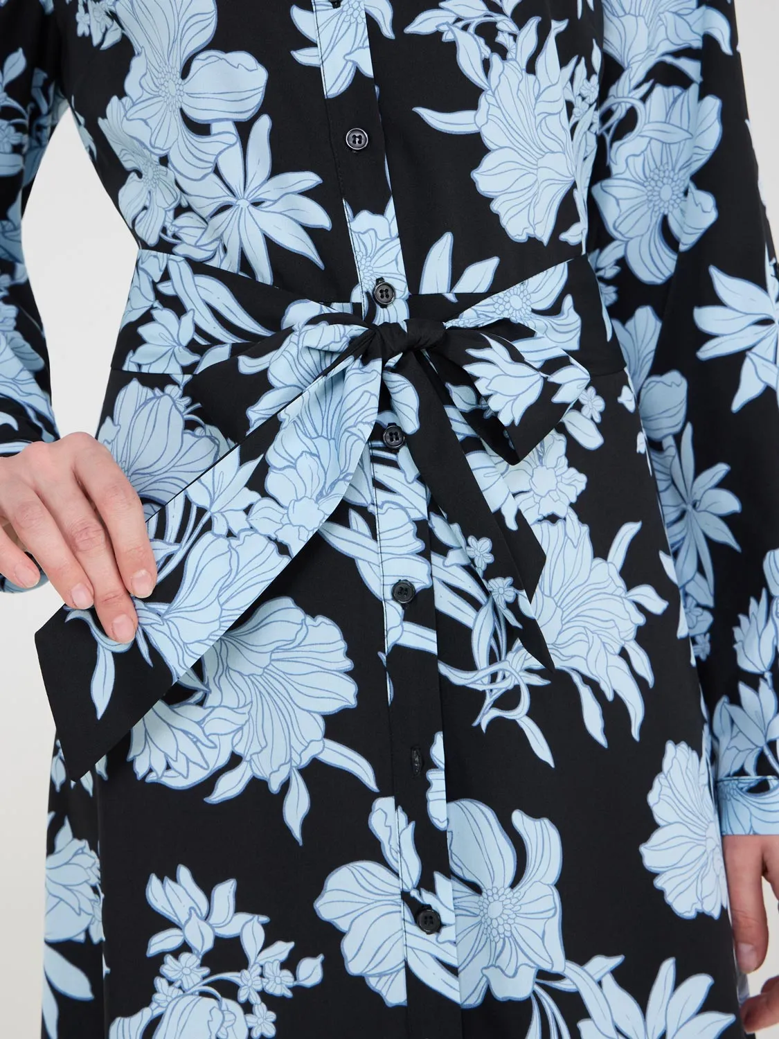 Floral Print Midi Shirt Dress summer vibe