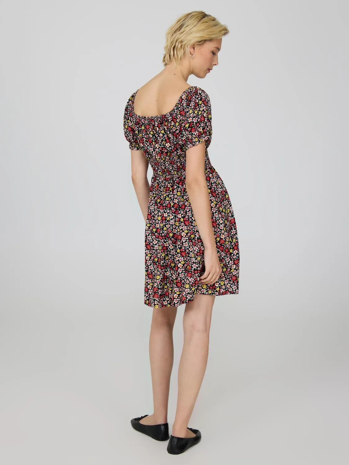 Floral Print Milkmaid Mini Dress casual charm