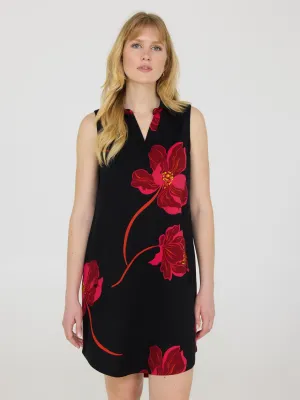 Floral Print Popover Dress With Pockets comfy look