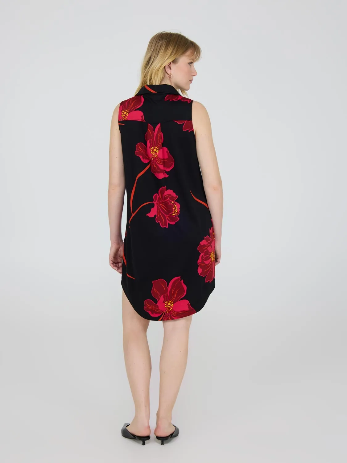 Floral Print Popover Dress With Pockets easy street