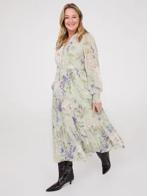 Floral Print Tiered Maxi Dress fashion element