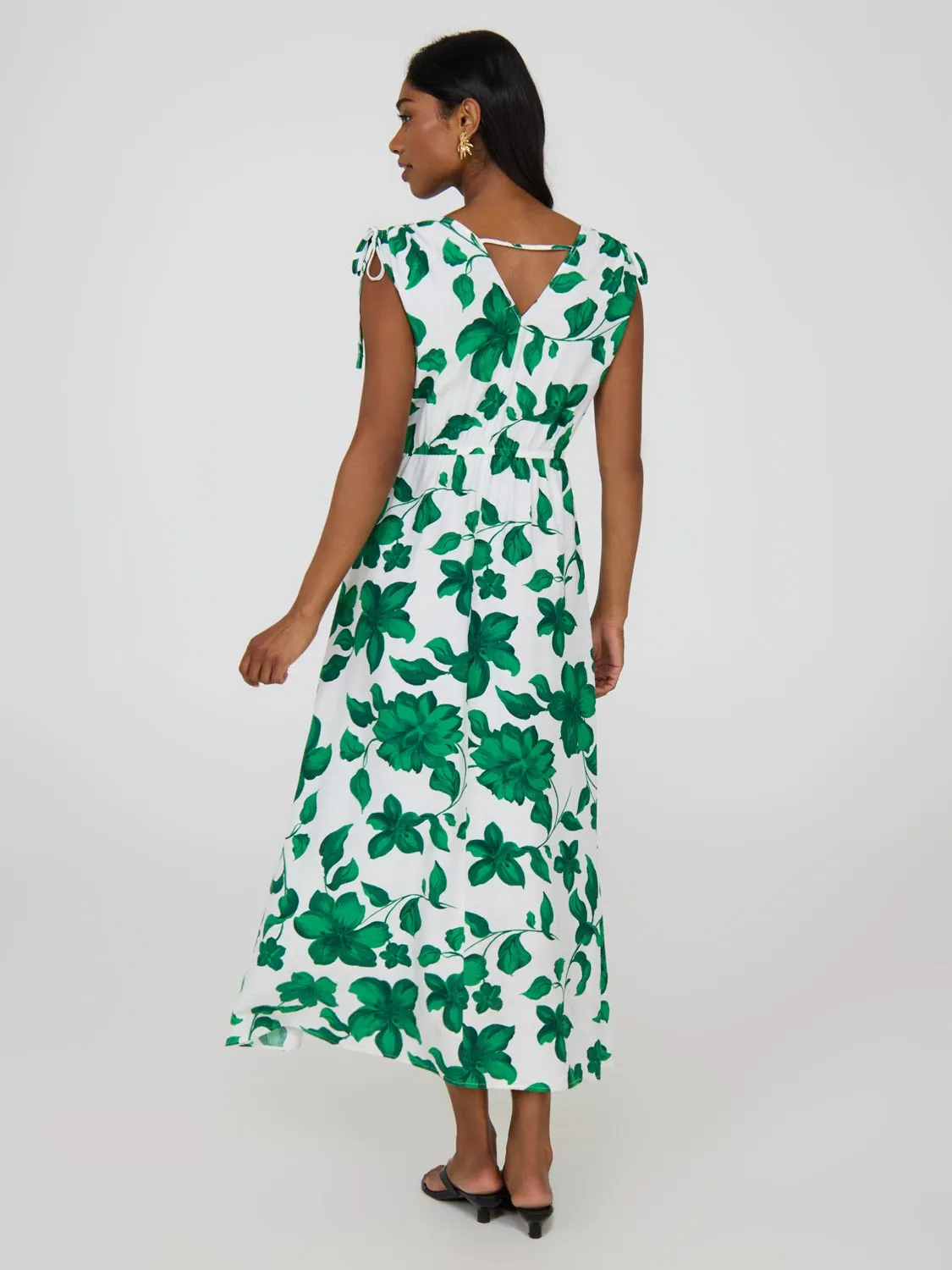 Floral Sleeveless Crossover Midi Dress family time