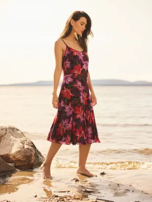 Floral Spaghetti Strap Chiffon Midi Dress elegant time