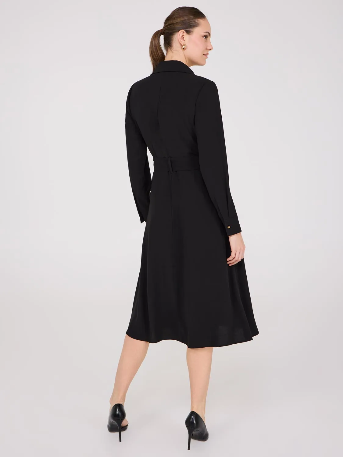 Flowy Shirt Dress elegant manner