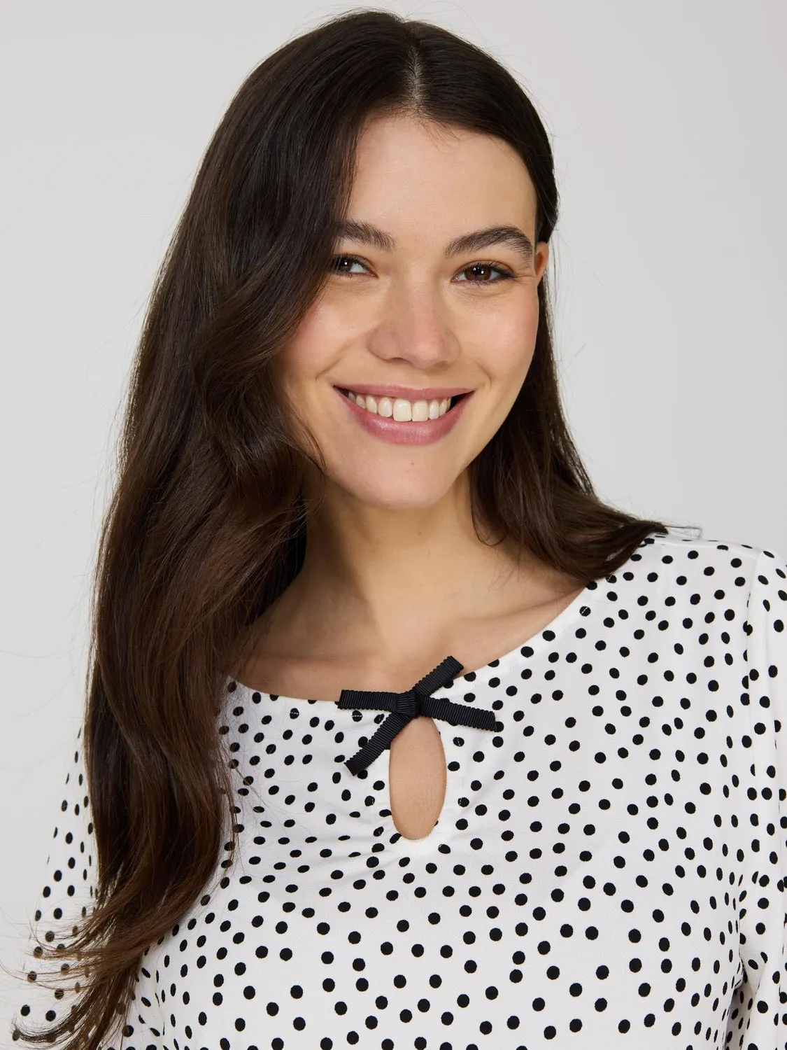 Flutter Sleeve Polka Dot Top Daily Wear