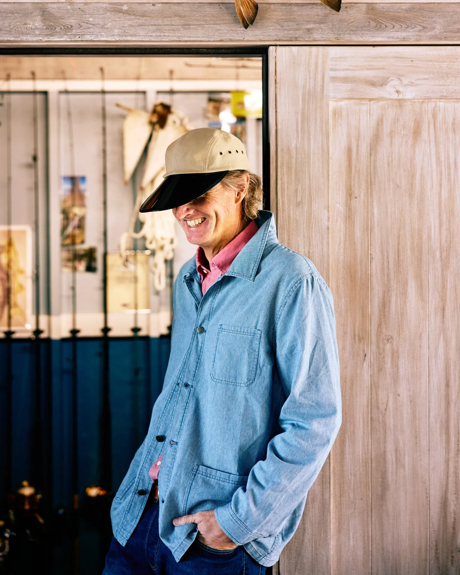 French Workman's Jacket in Blue Hickory Stripe Denim quick comfort coat