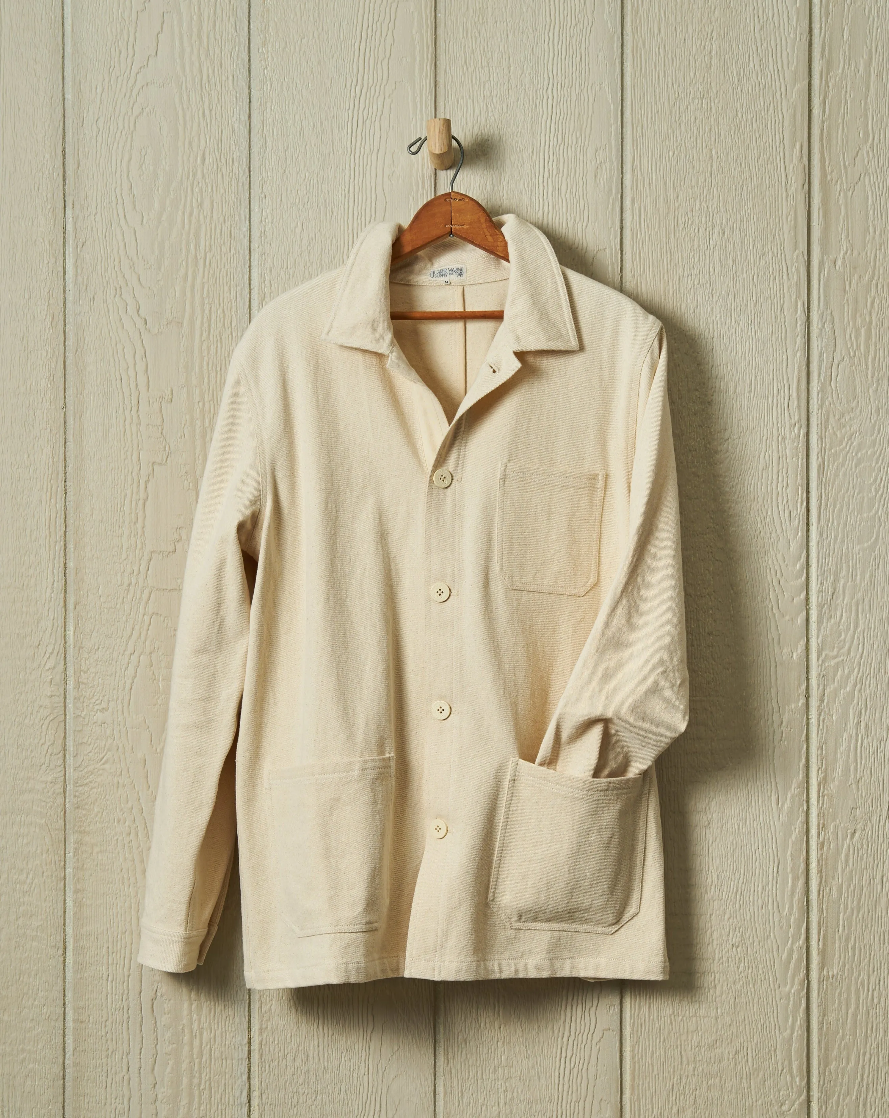 French Workmans Jacket in Carpenter's Cloth sharp layer style