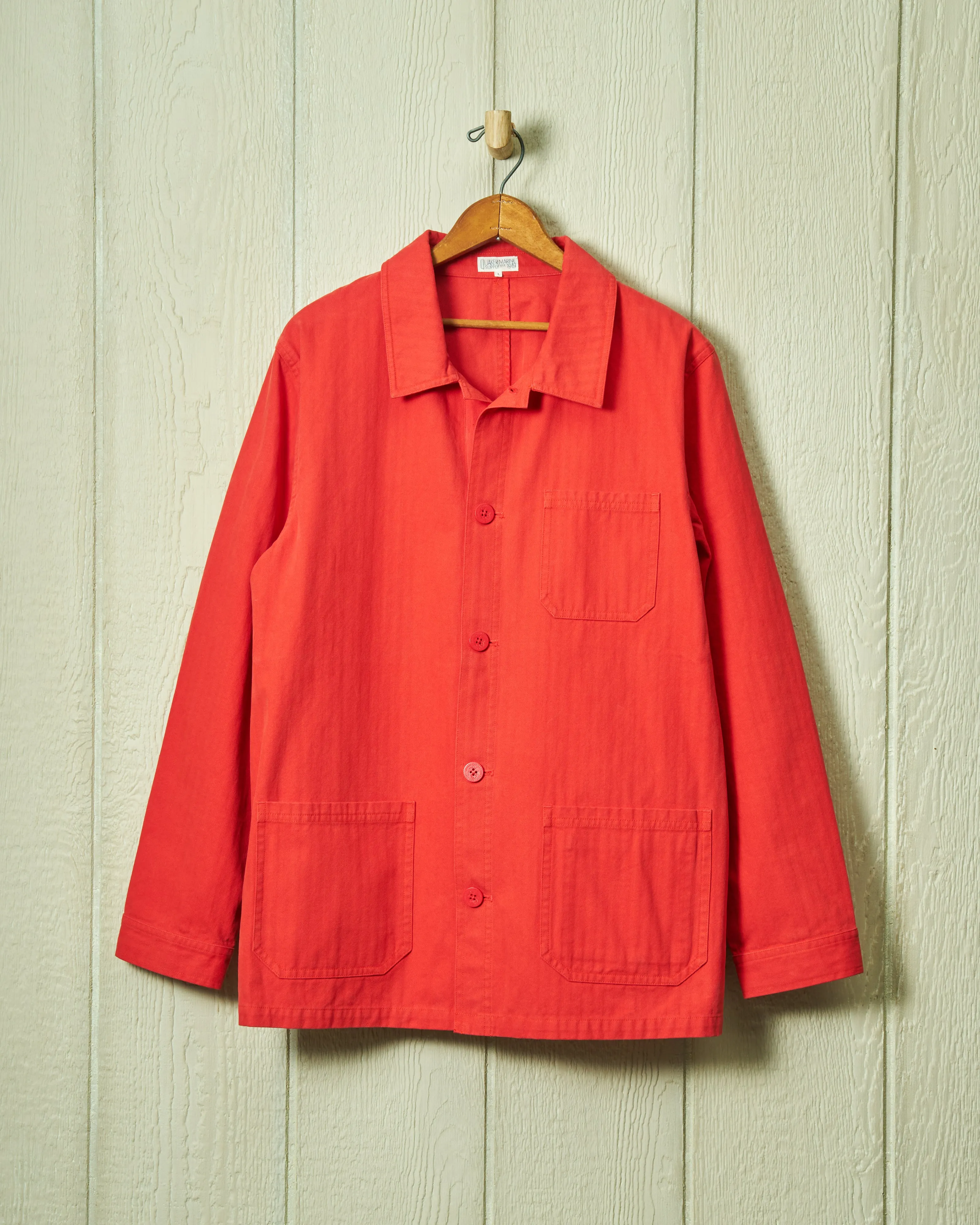 French Workmans Jacket in Nautical Red Herringbone everyday explorer