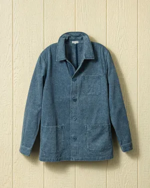 French Workmans Jacket in Navy Salt Washed Herringbone fall festival layer