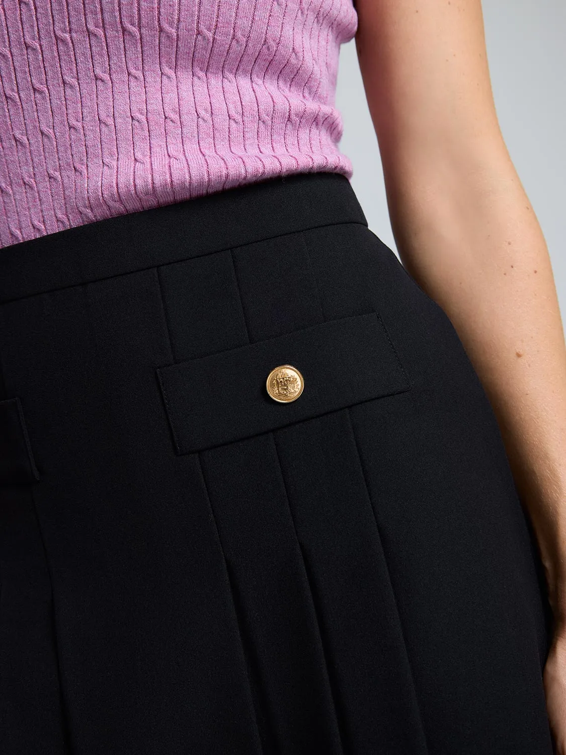 Front Pleated Mini Skirt classic pick