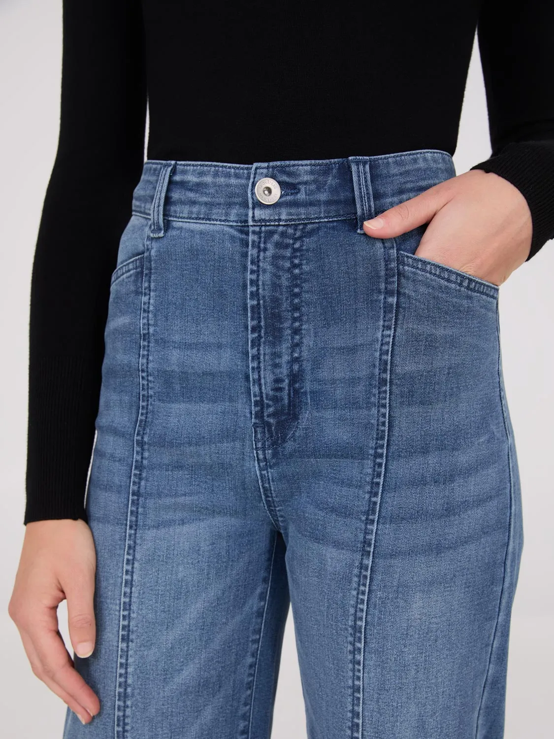 Front Seam Wide-Leg Jeans comfort feel
