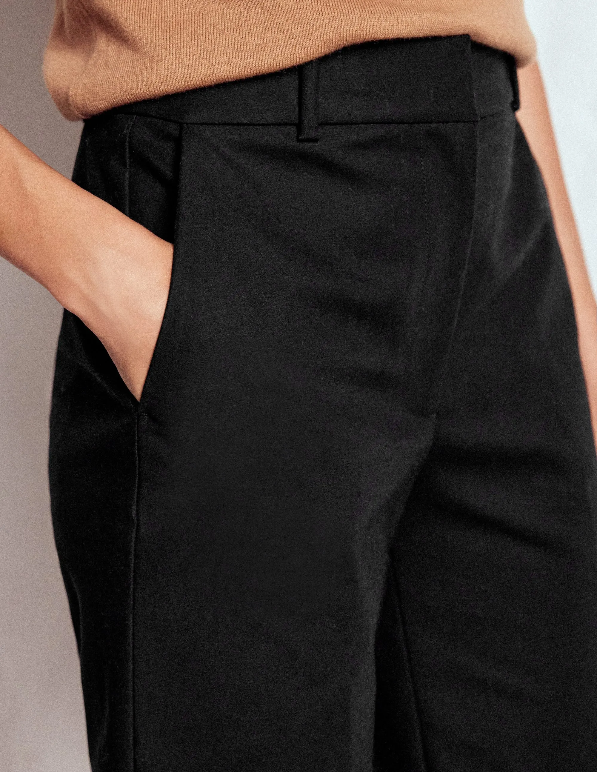 Full Length Canonbury Trousers-Black smart casual