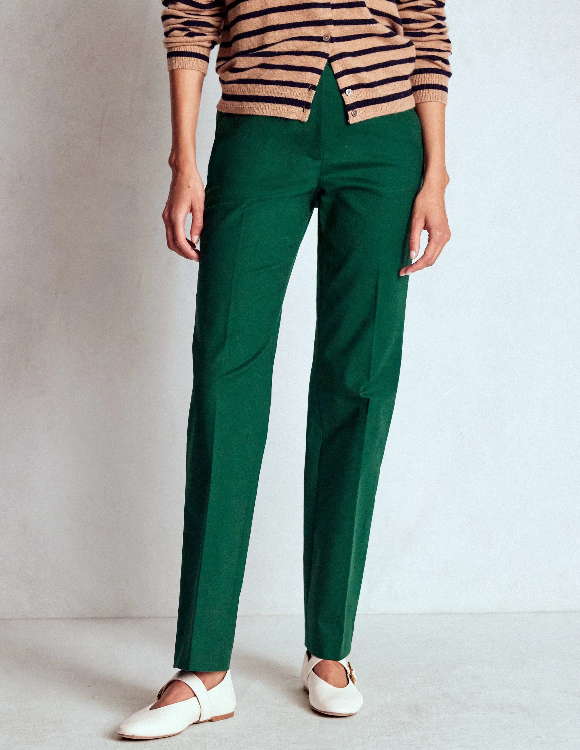 Full Length Canonbury Trousers-Emerald Green monochrome look