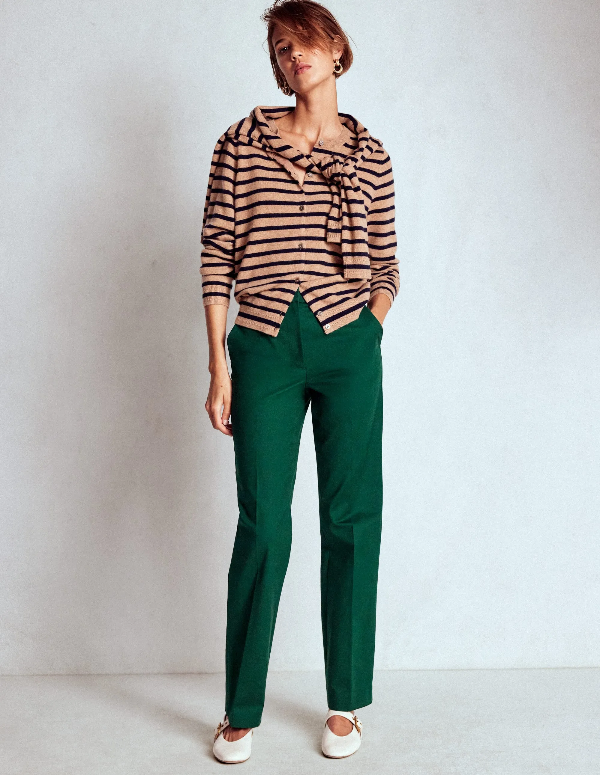 Full Length Canonbury Trousers-Emerald Green smooth finish